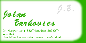 jolan barkovics business card